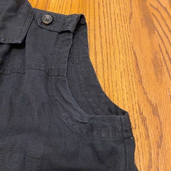 Forever21 Black Linen Button Up Vest with Draw Strings - Picture 9 of 13